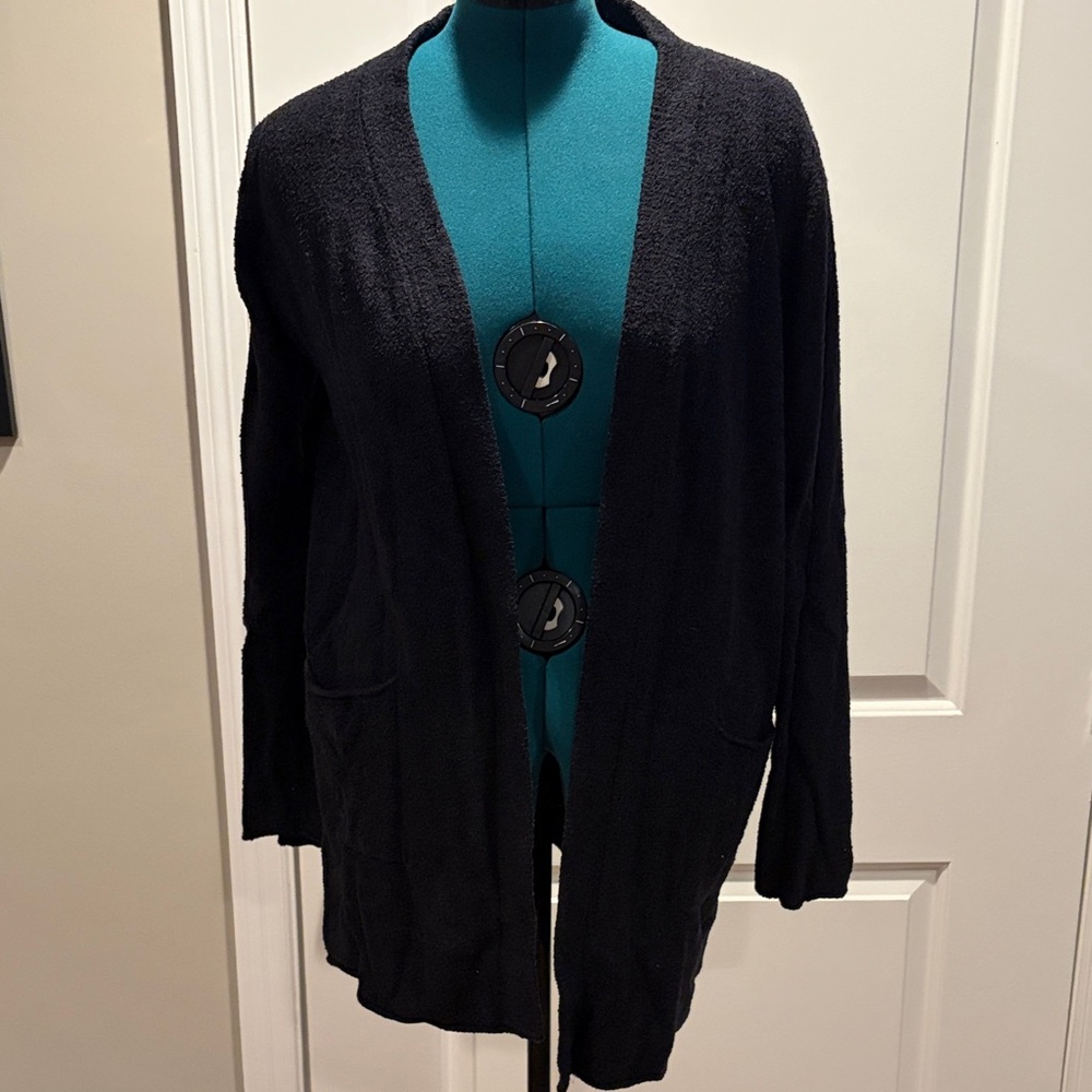 Barefoot Dreams Black Open-Front Cardigan